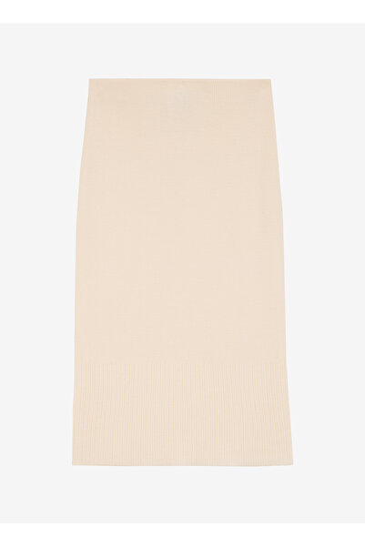 Sisley Normal Waist Light Cream Women's Midi Skirt 122Nm000F