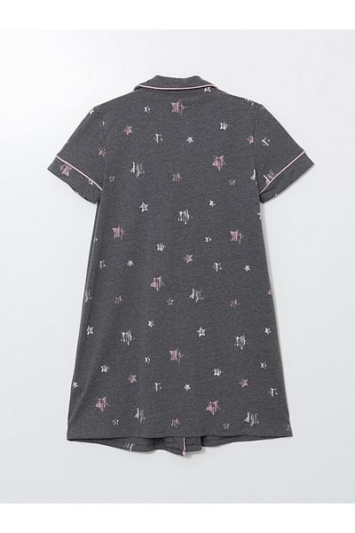LC Waikiki Lcw Dream Shirt Collar Patterned Maternity Nightgown