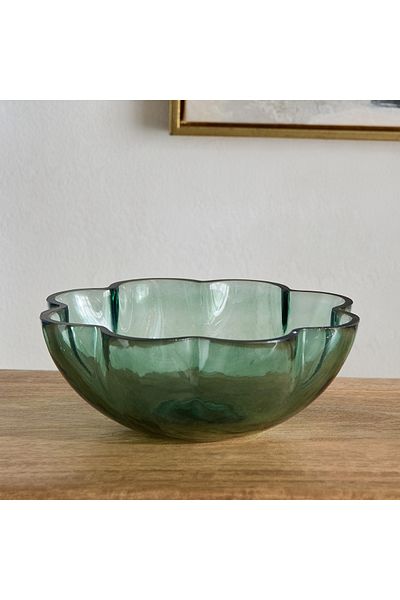 erorex وعاء زجاجي مزخرف على شكل زهرة الليمون - 22x22x7.5 سم