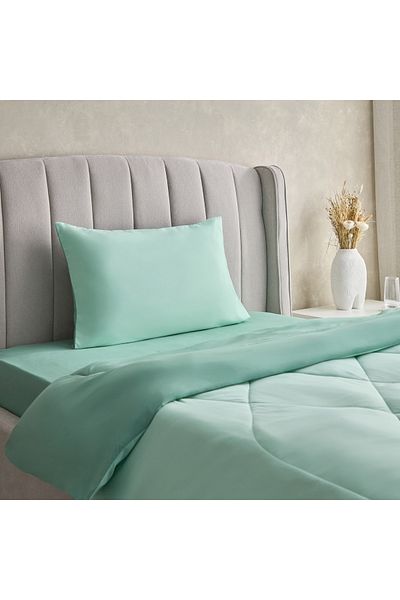 erorex Derby 2-Piece Single Reversible Microfibre Comforter Set - 135x220 cm