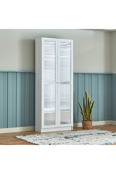 Home Box Frankfurt 6-Tier Multipurpose Bookcase Storage Unit with 2 Acrylic D...