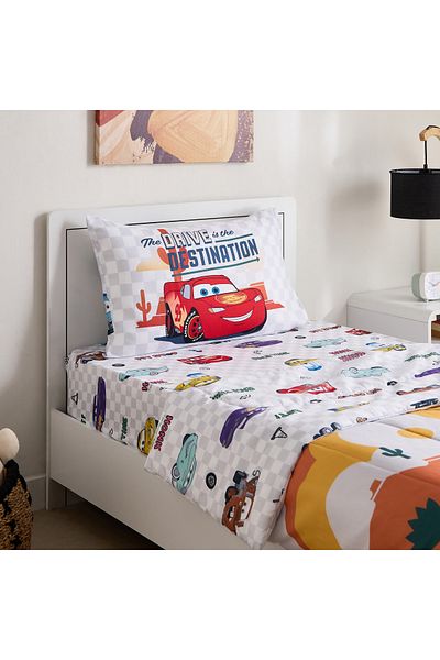 erorex Cars 2-Piece Ready for Road Single Comforter Set - 135x220 cm