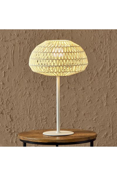 erorex Stark Metal Table Lamp with Paper Rope Shade - 30x48 cm