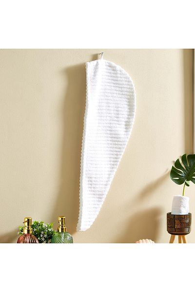 erorex Atlanta Ribbed Cotton Hair Wrap Towel - 68x23 cm