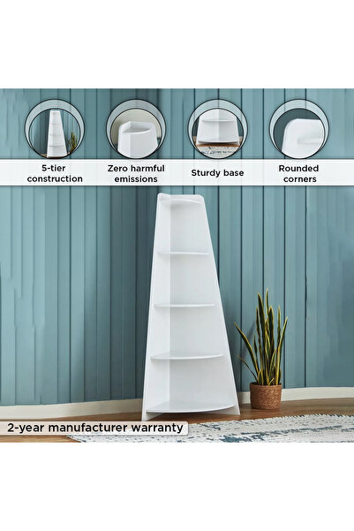 erorex Frankfurt 5-Tier Corner Bookcase