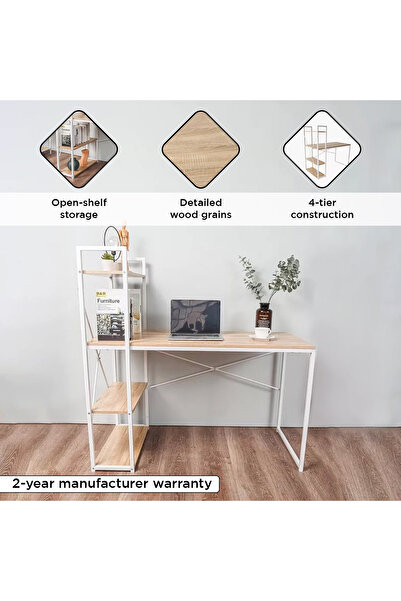 erorex Urban Alford Large Study Desk with Bookcase