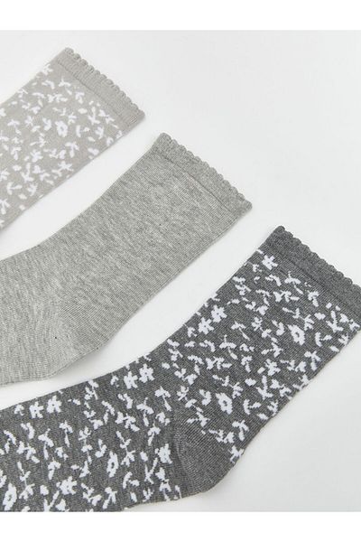LC Waikiki Lcw Dream Gray Patterned Women's Socks 5 Pack