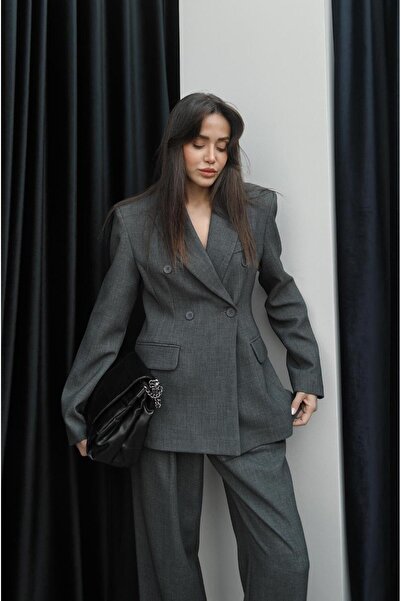 Havoş Antracit prémium blézer dzseki nadrág szett