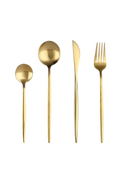 Sunhome 4-Piece Stainless Steel Cutlery Set Gold