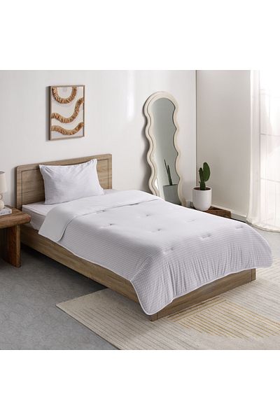erorex Ferum 2-Piece Stripe Microfiber Jersey Twin Comforter Set - 160x220 cm
