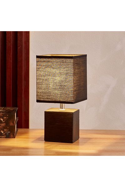 erorex Novalie Ceramic Table Lamp with Square Lampshade - 26.5 cm