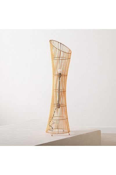 erorex Naturel Bamboo Floor Lamp with Cable and E27 Bulb - 29.5x118 cm