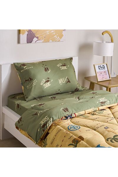 erorex Joy Adventurer Camp 2-Piece Single Microfibre Comforter Set - 135x220 cm