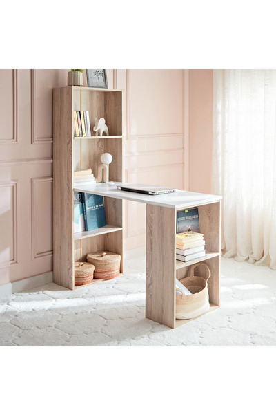 Home Box مكتب دراسة أكسفورد طويل بغطاء من الميلامين