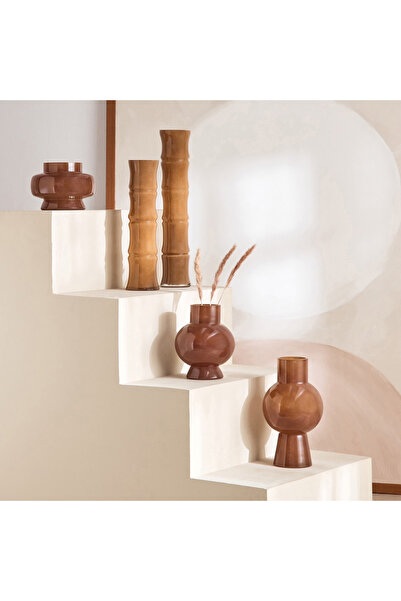 erorex Lemont Texture Glass Vase - 10x10x40 cm