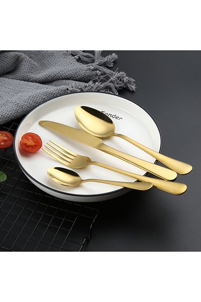 Sunhome 4-Piece Stainless Steel Cutlery Set Gold