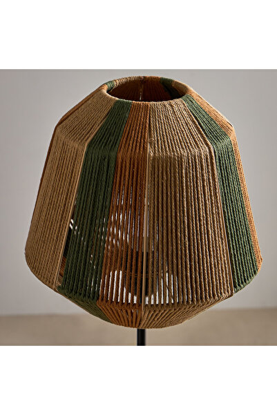 erorex Collett E27 Metal Table Lamp with Cotton Rope Shade - 29x29x59.5 cm