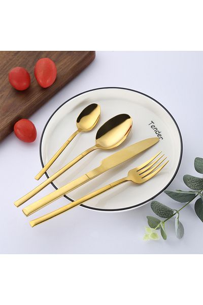 Sunhome 4-Piece Stainless Steel Cutlery Set Gold
