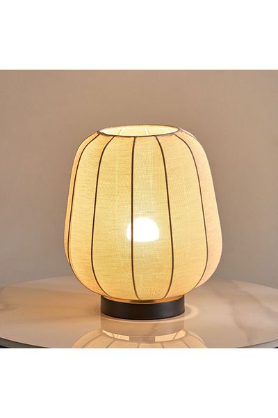 erorex Collett E27 Metal Table Lamp with Fabric Shade - 22x22x25 cm