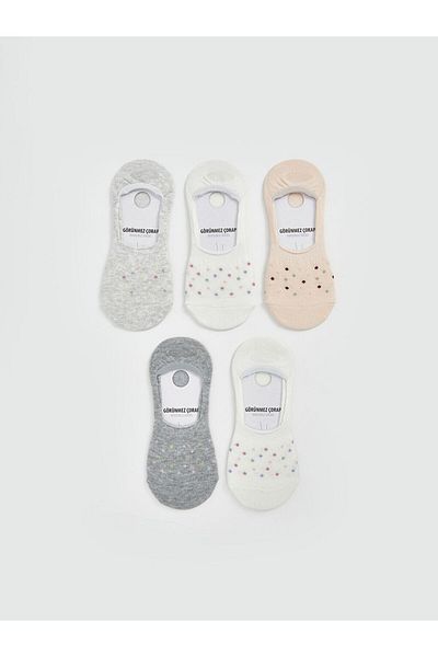 LC Waikiki Gray Patterned Women's Ballerina Socks 5 Pack