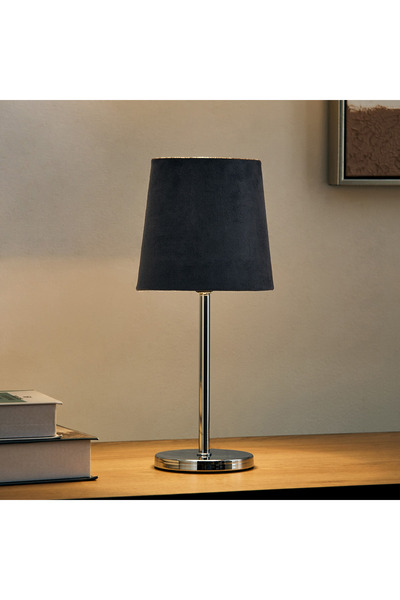 Generic Marbella Metal Table Lamp with Velvet Shade - 31.5 cm