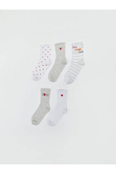 LC Waikiki Lcw Dream Ecru Patterned Women's Socks 5 Pack