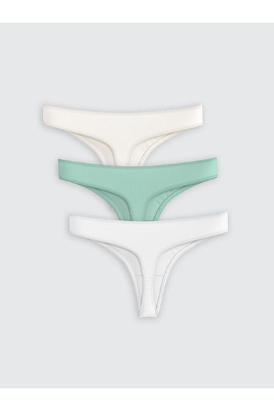 LC Waikiki Lcw Dream Green Plain Thong Panties 3 Pack