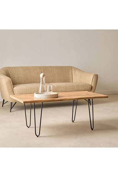 erorex Corwin Live Edge Solid Wood Top Coffee Table