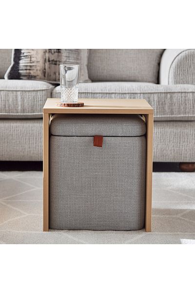 erorex Nordica End Table with Storage Ottoman