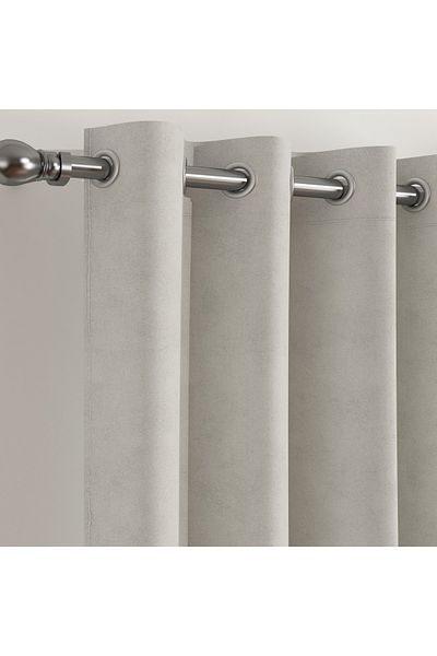 erorex Dove 2-Piece Velvet Extra Long Dimout Curtain Set - 135x300 cm