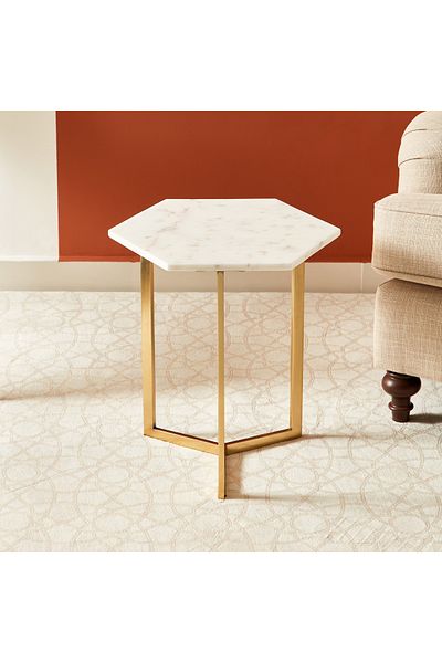 erorex Willow Genuine Marble Top End Table
