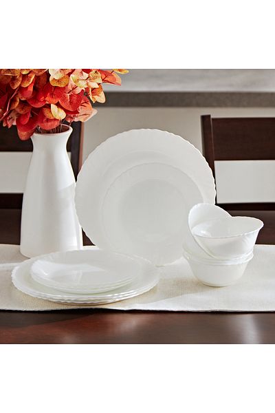 erorex Feston 12-Piece Opalware Dinner Set - Serves 4