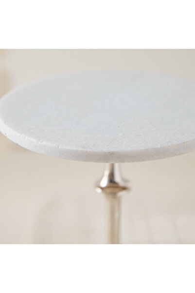 erorex Billy Genuine Marble Top Accent Table