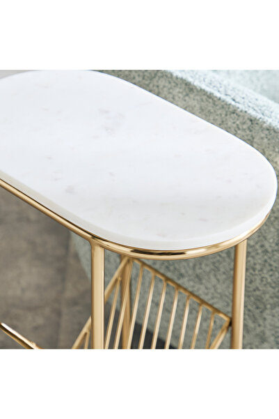 erorex Margo Genuine Marble Top Accent Table