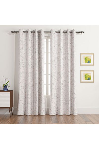 erorex Hermione Chrsy 2-Piece Cotton Printed Curtain Set - 140x240 cm
