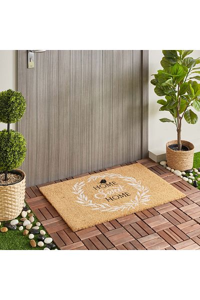 erorex Sweet Home Printed Coir Doormat with PVC Back- 60x90 cm