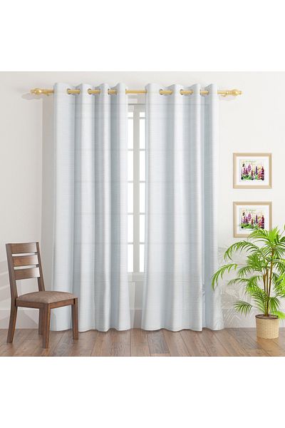 erorex Leon Extra Long Sheer Curtain Pair - 140x300 cm