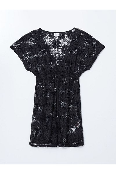 LC Waikiki New Season Double Breasted Collar Lace Women's Beach Dress - S54242Z8