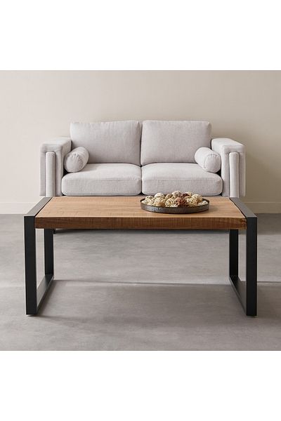erorex Rustic Solid Wood Top Coffee Table
