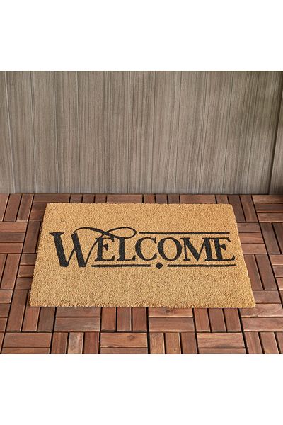erorex Welcome Printed Coir Doormat with PVC Back - 45x75 cm