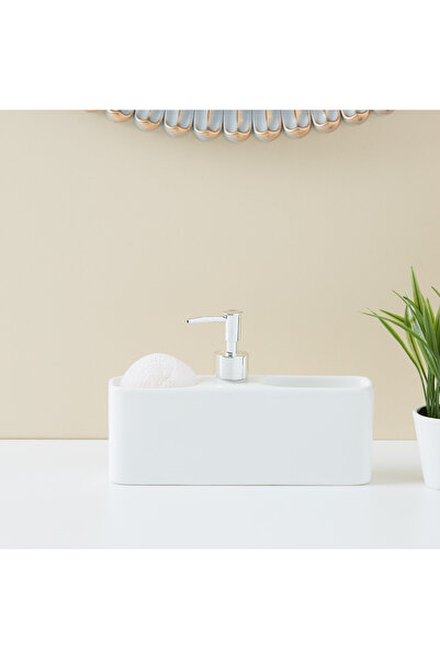 Generic Mica Ceramic Soap Dispenser with Compartment