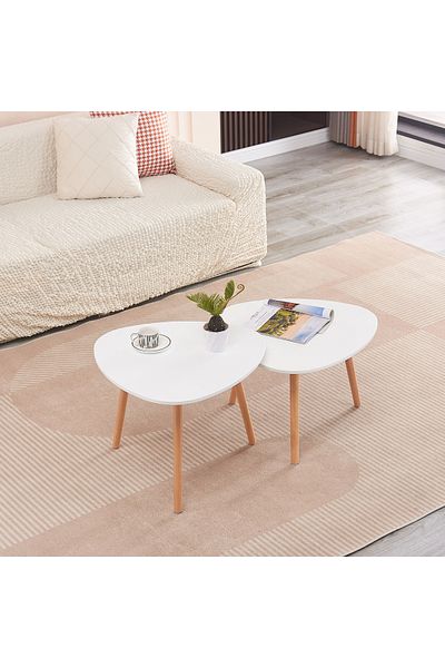 erorex Toto Nest of Tables with Solid Wood Legs - Set of 2