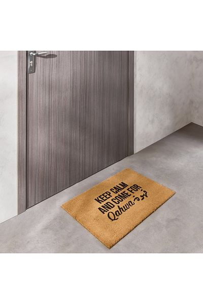 erorex Keep Calm Arabic Printed Coir Doormat with PVC Back - 60x90 cm