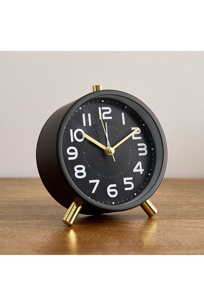 erorex Emir Metal Table Alarm Clock with Night Light - 11x5.5x12 cm