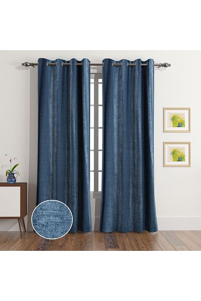 erorex Stella 2-Piece Extra Long Chenille Curtain Set - 140x300 cm
