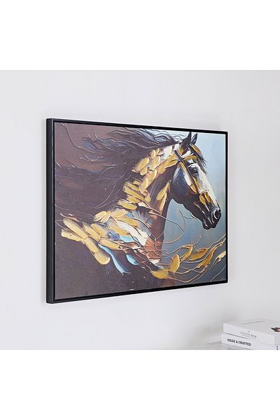 erorex Ersel Running Horse Canvas with Hand Painting - 50x70x2.5 cm