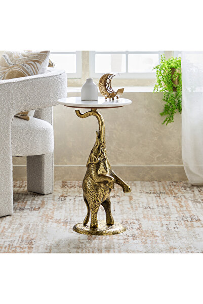 Generic طاولة جانبية بسطح من الرخام الأصلي من كافون غاج