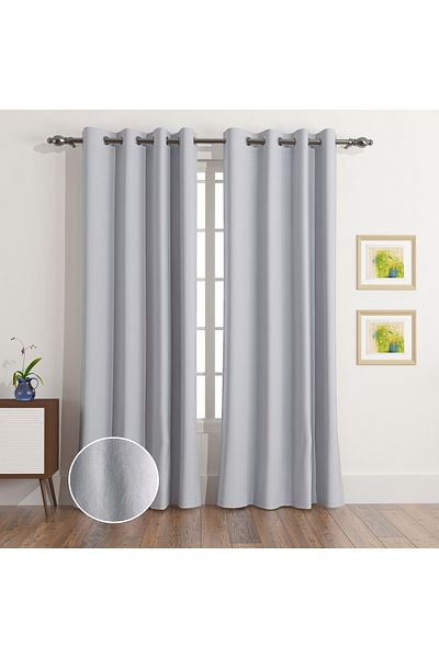 erorex Dove 2-Piece Velvet Extra Long Dimout Curtain Set - 135x300 cm
