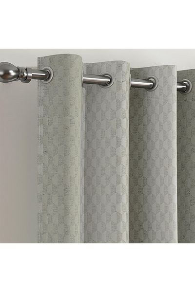 erorex Artisan Hexa 2-Piece Jacquard Extra Long Curtain Set - 135x300 cm