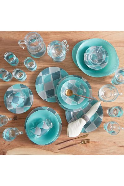 erorex Luminarc Ambi Carron Ocean 46-Piece Dinner Set - Serves 6